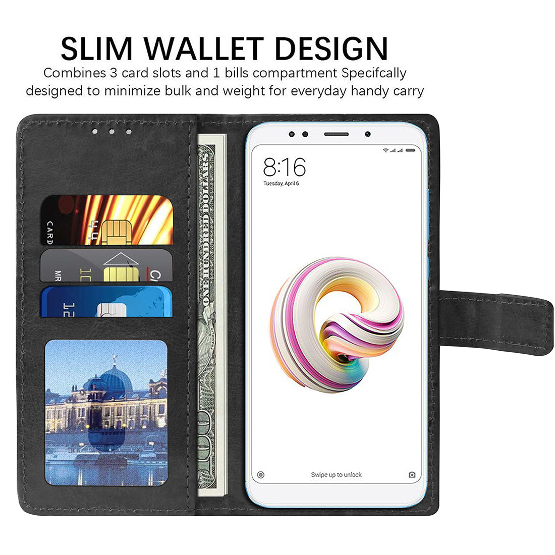 Premium Wallet Flip Cover for Mi Redmi Note 5 4G