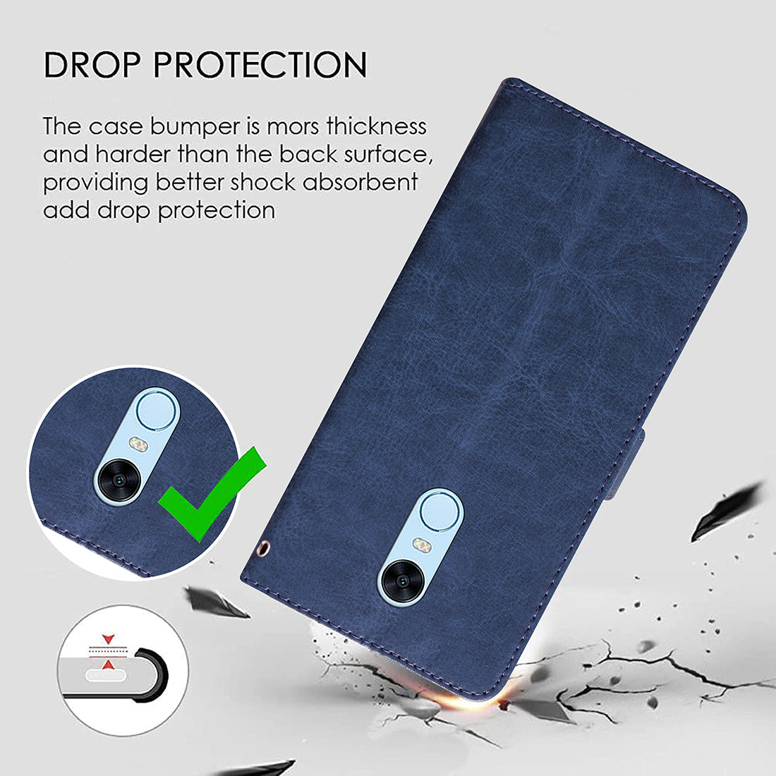 Premium Wallet Flip Cover for Mi Redmi Note 5 4G