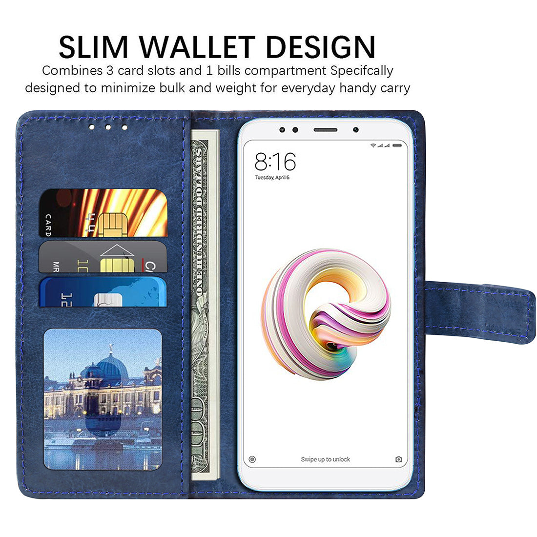 Premium Wallet Flip Cover for Mi Redmi Note 5 4G