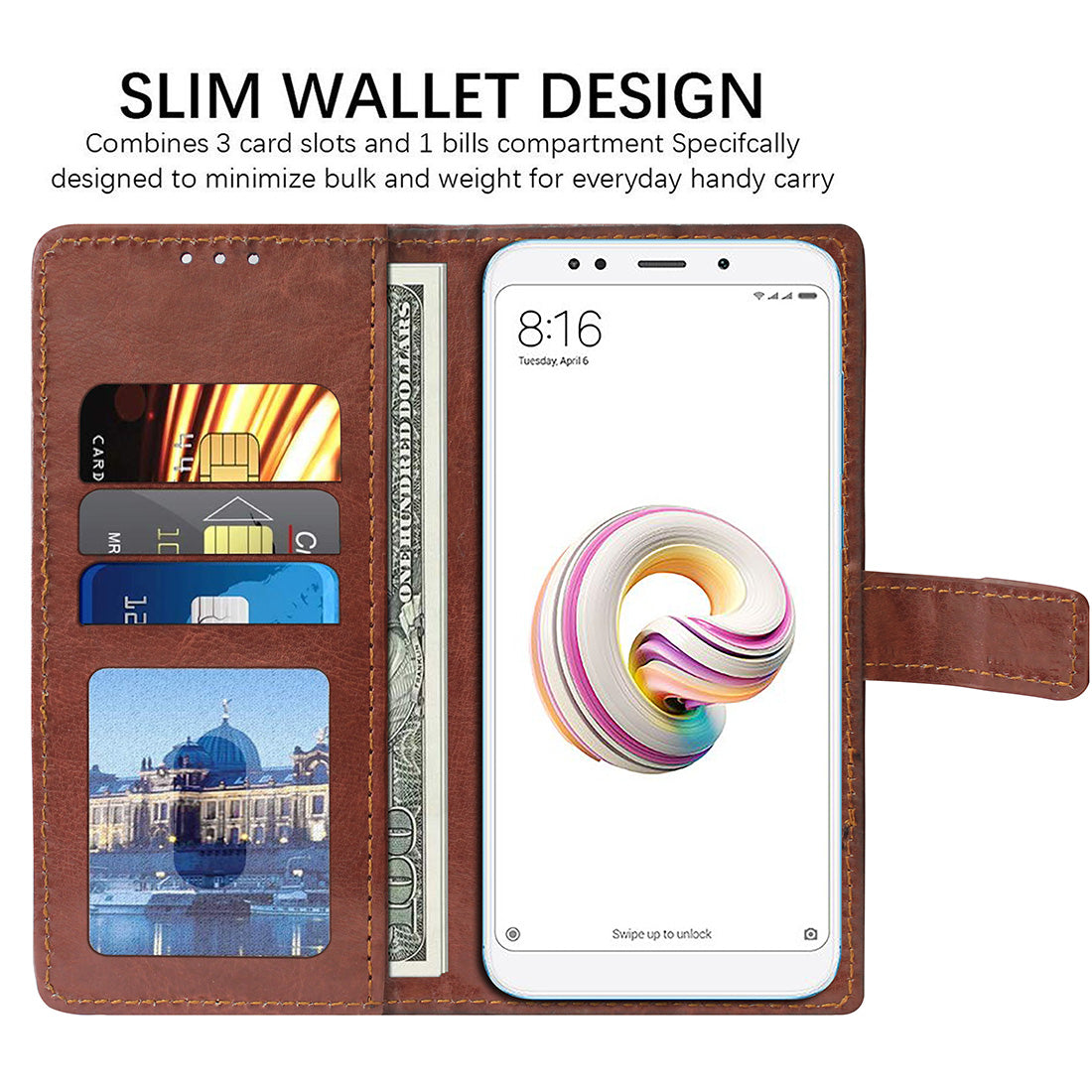 Premium Wallet Flip Cover for Mi Redmi Note 5 4G