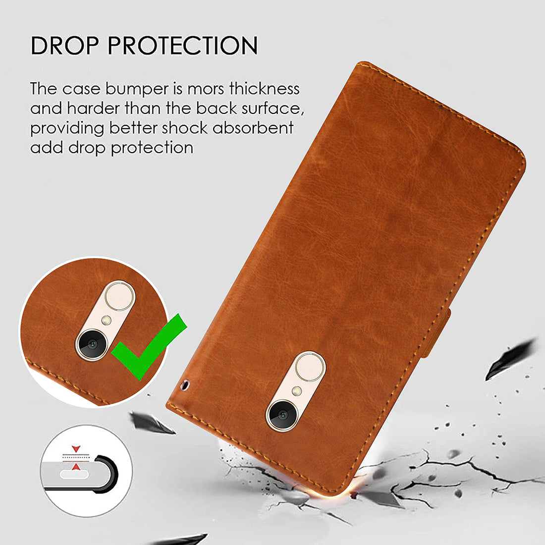 Premium Wallet Flip Cover for Mi Redmi Note 5