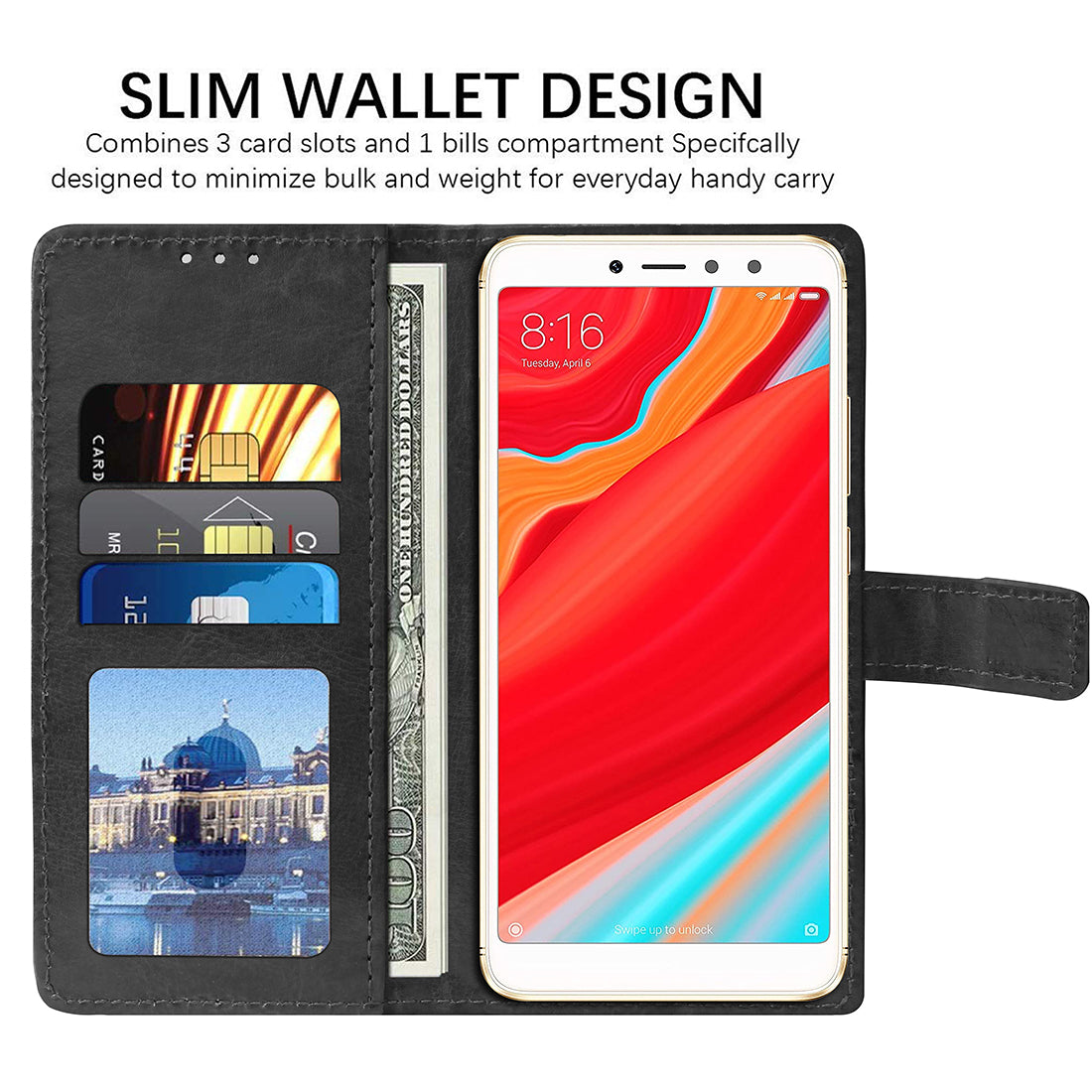 Premium Wallet Flip Cover for Mi Redmi Y2