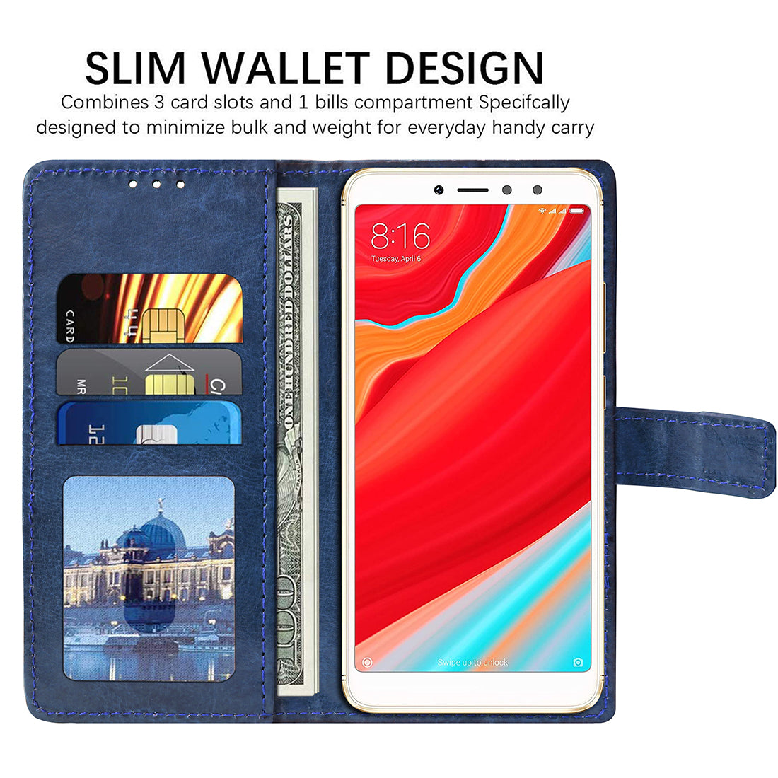 Premium Wallet Flip Cover for Mi Redmi Y2