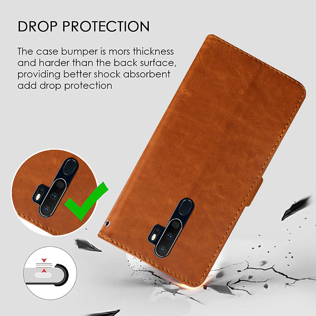 Premium Wallet Flip Cover for Oppo A9 (2020)