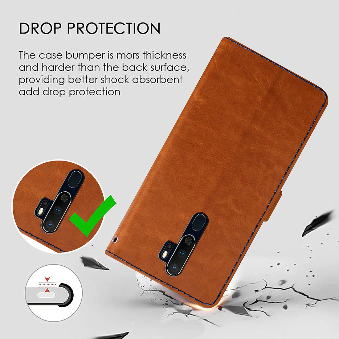 Premium Wallet Flip Cover for Oppo A9 (2020)