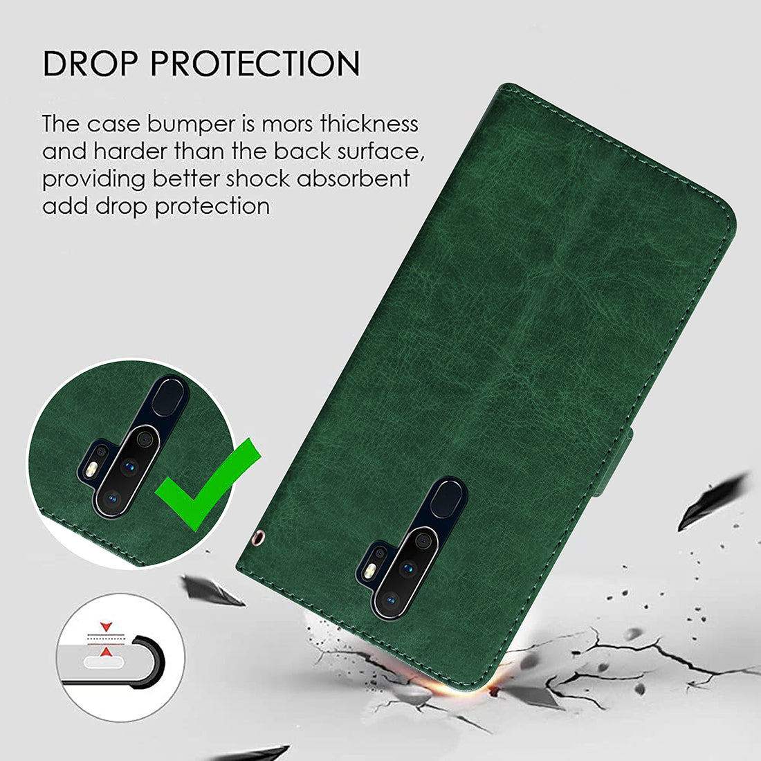 Premium Wallet Flip Cover for Oppo A9 (2020)