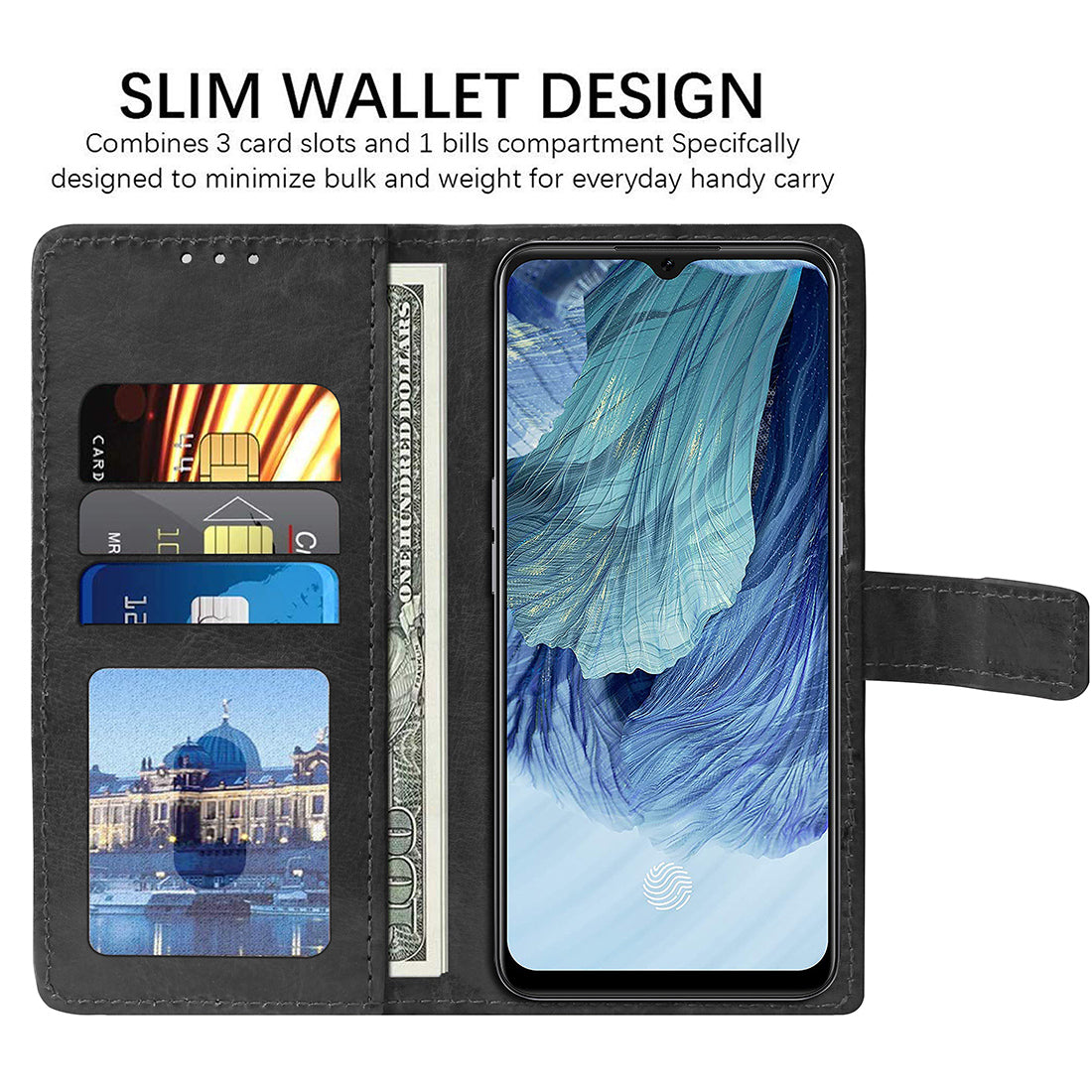 Premium Wallet Flip Cover for Oppo F17