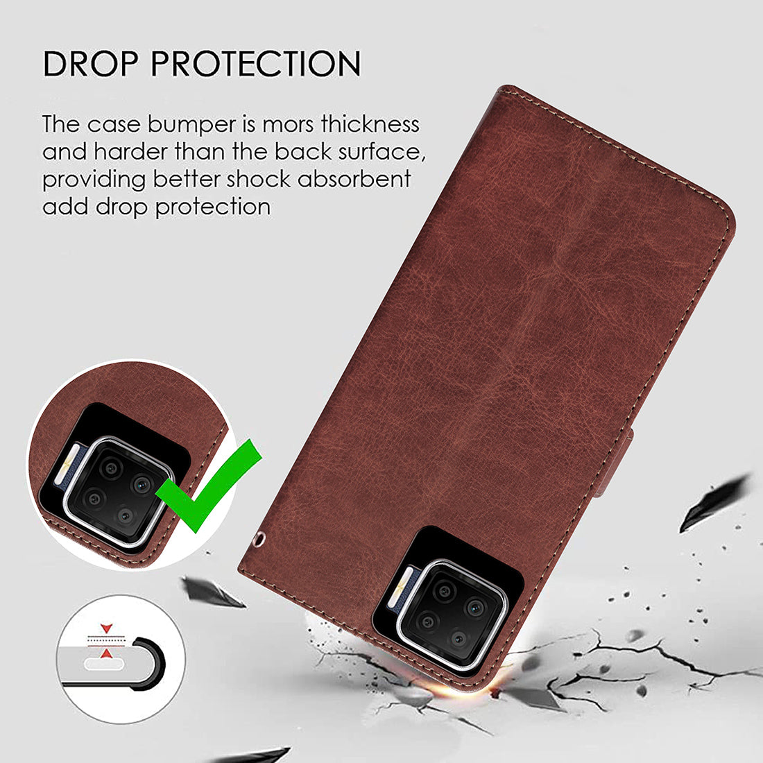 Premium Wallet Flip Cover for Oppo F17