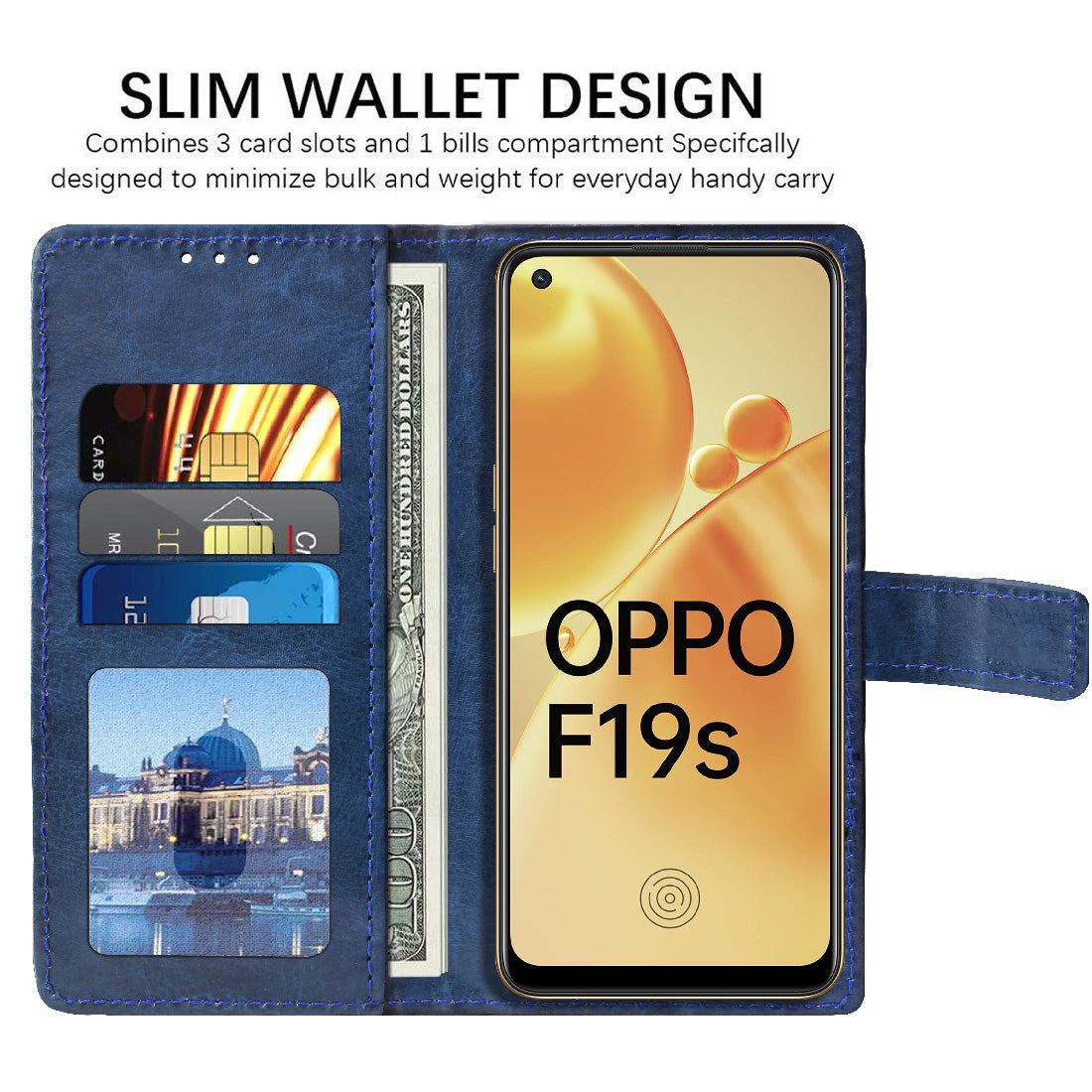 Premium Wallet Flip Cover for Oppo F19s