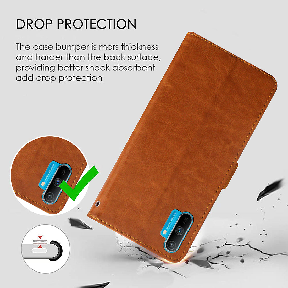 Premium Wallet Flip Cover for Realme C3 / Narzo 20A