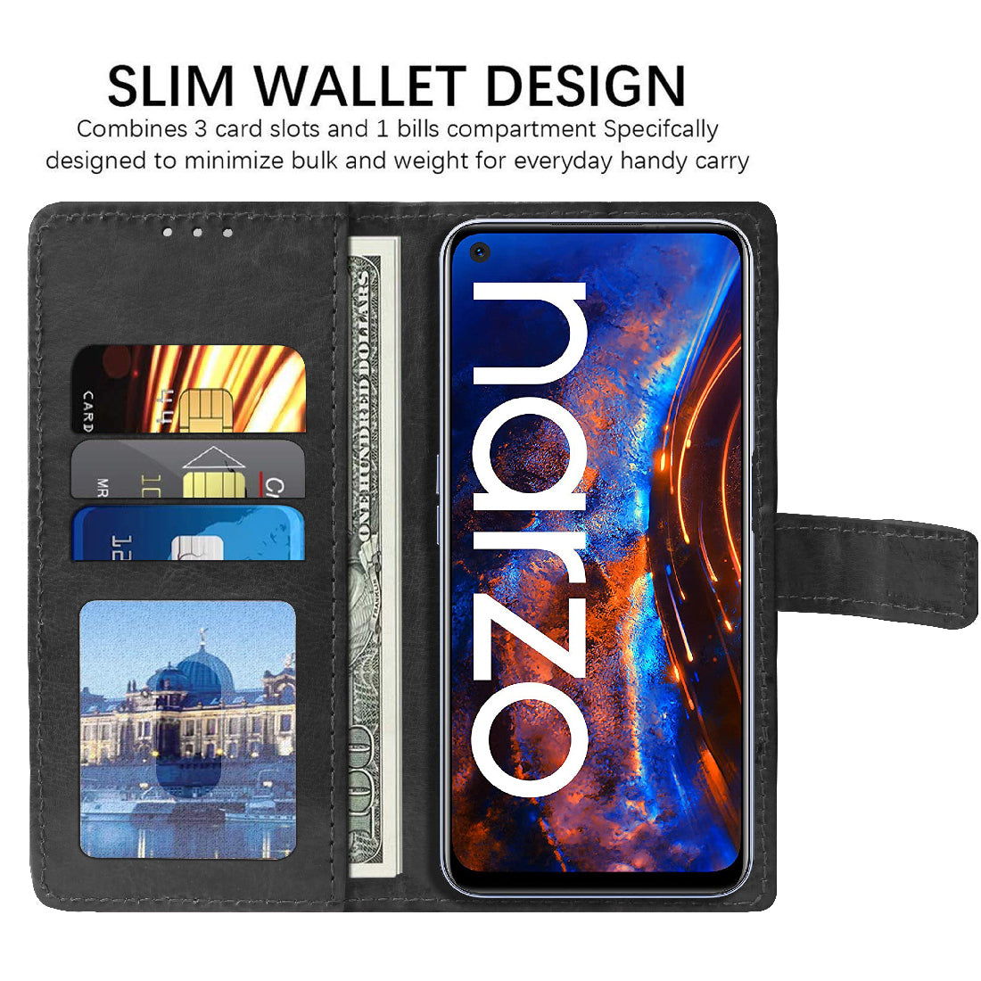 Premium Wallet Flip Cover for Realme Narzo 30 Pro 5G