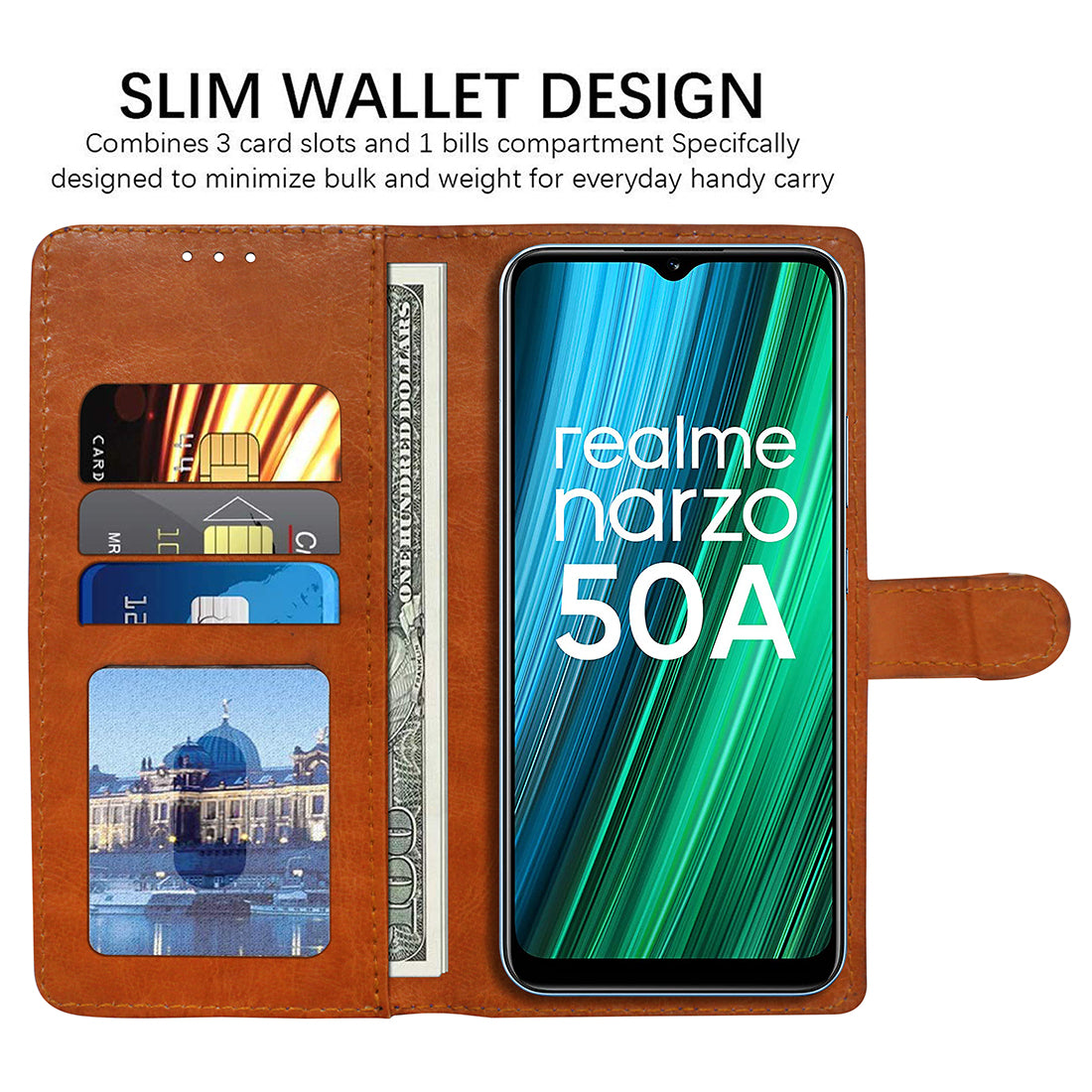 Premium Wallet Flip Cover for Realme Narzo 50A