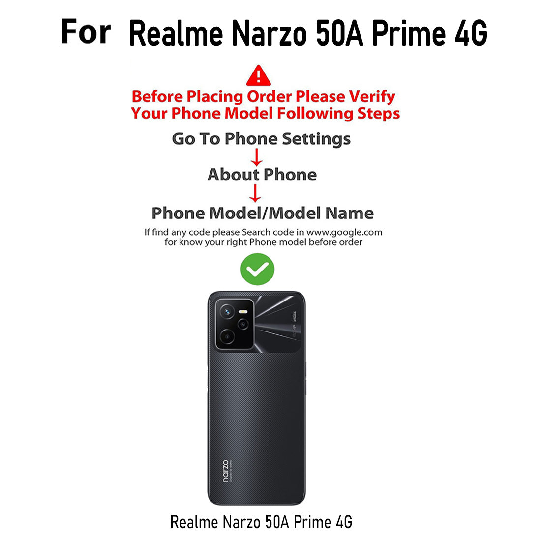 Premium Wallet Flip Cover for Realme Narzo 50A