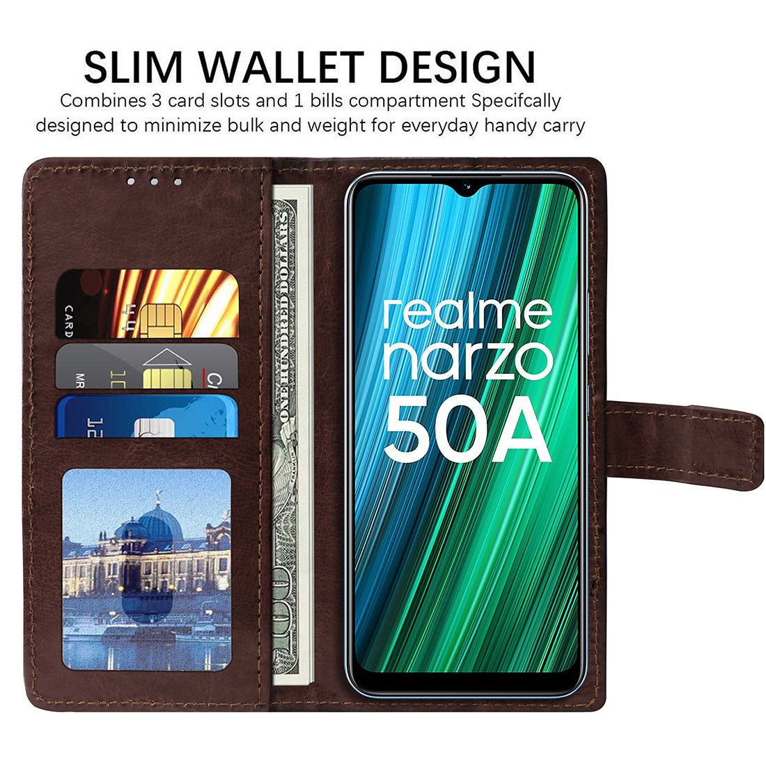 Premium Wallet Flip Cover for Realme Narzo 50A