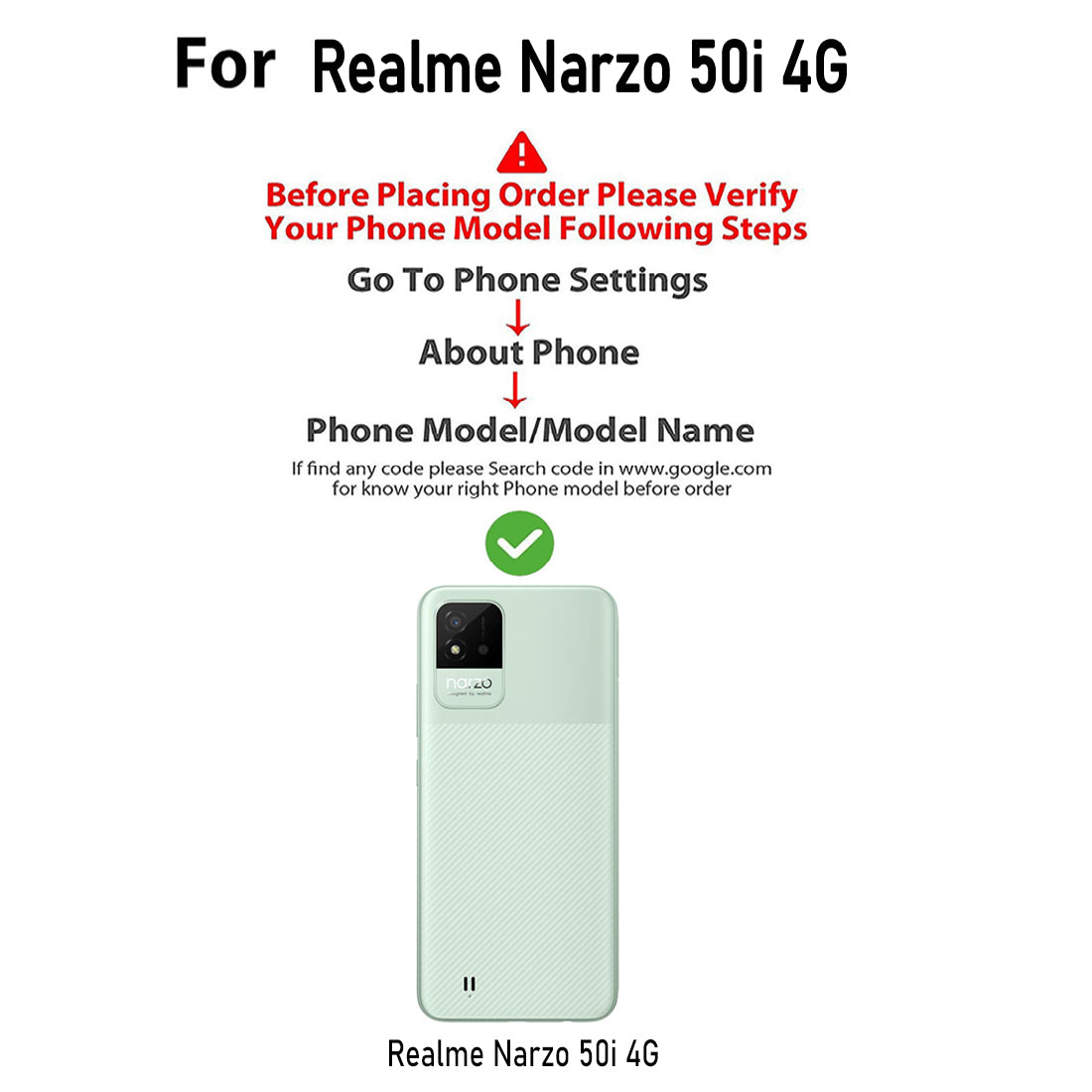 Premium Wallet Flip Cover for Realme Narzo 50i 4G