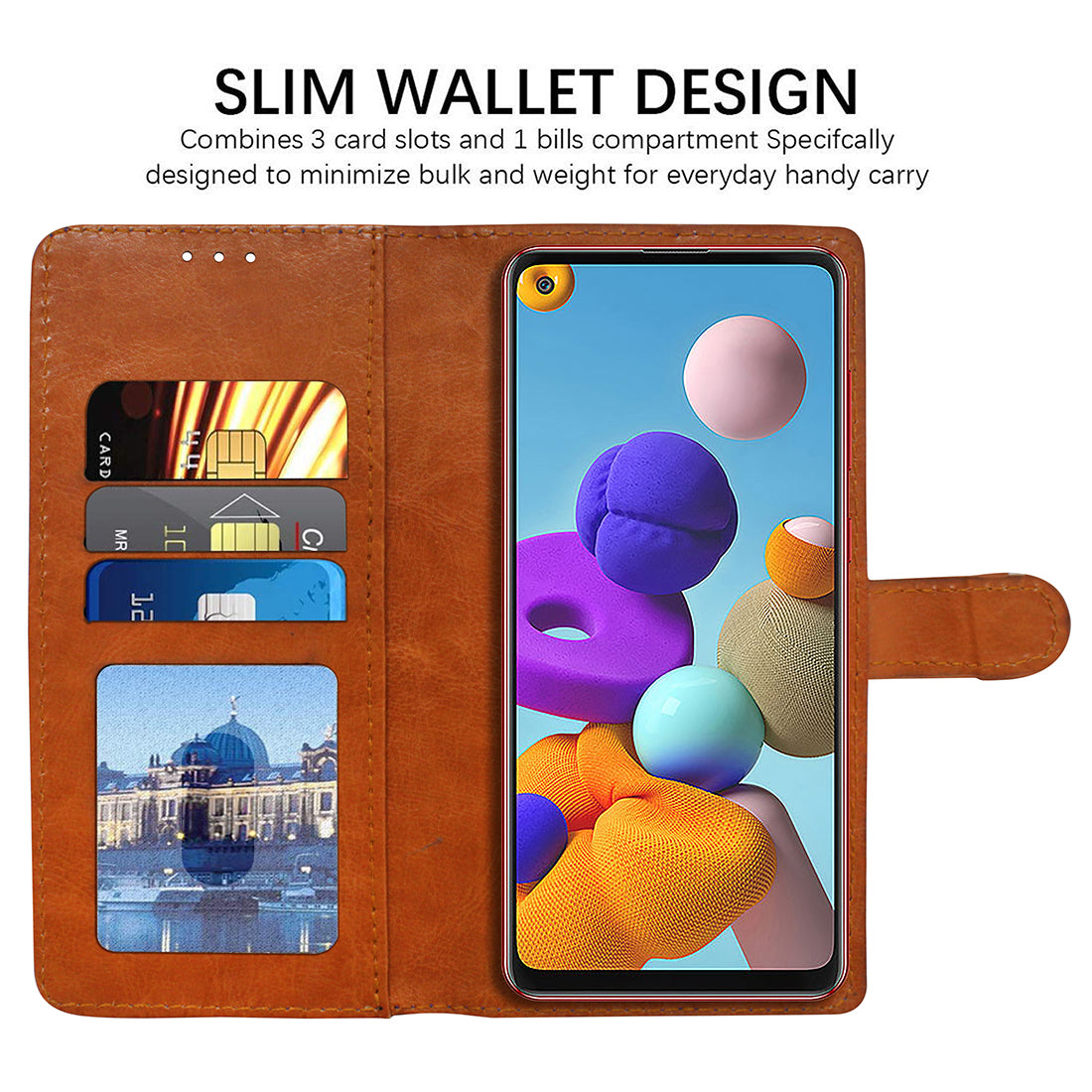 Premium Wallet Flip Cover for Samsung Galaxy A21s