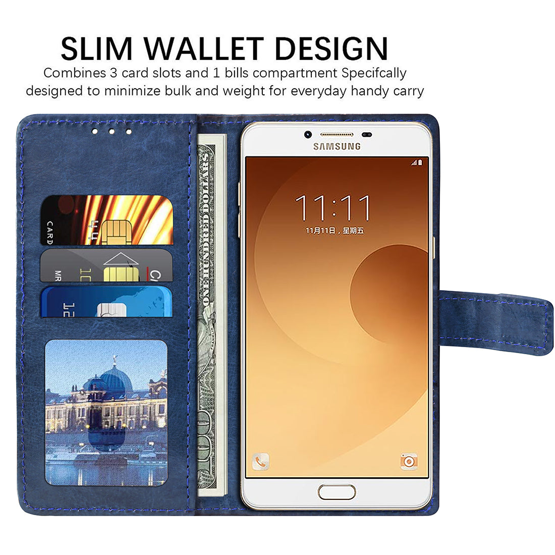 Premium Wallet Flip Cover for Samsung Galaxy C9 Pro 4G