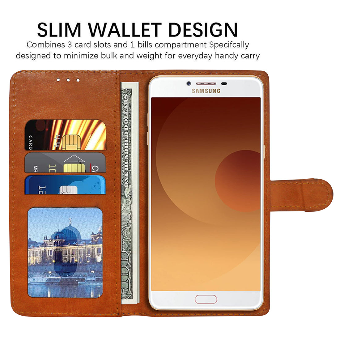 Premium Wallet Flip Cover for Samsung Galaxy C9 Pro