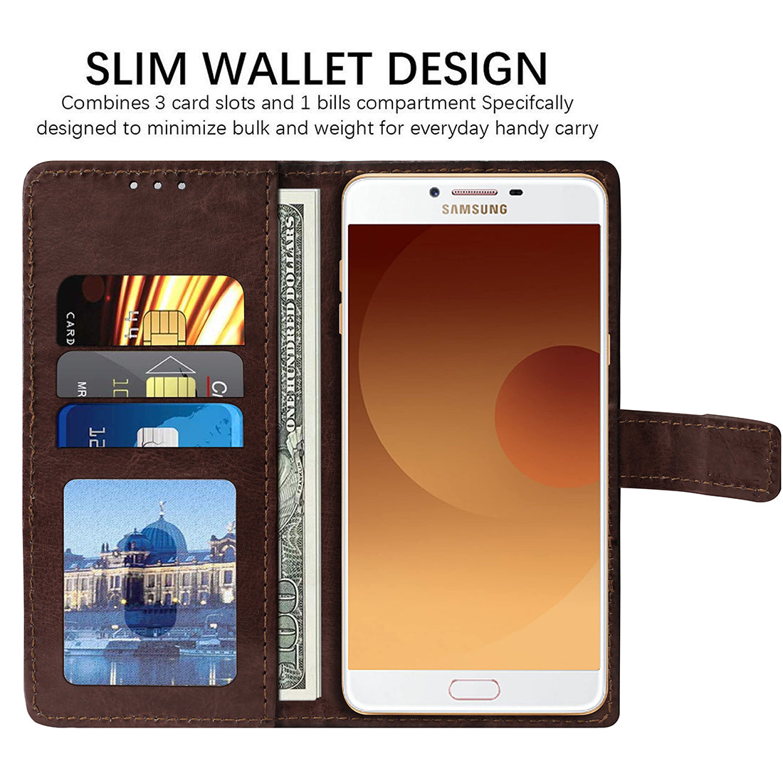 Premium Wallet Flip Cover for Samsung Galaxy C9 Pro