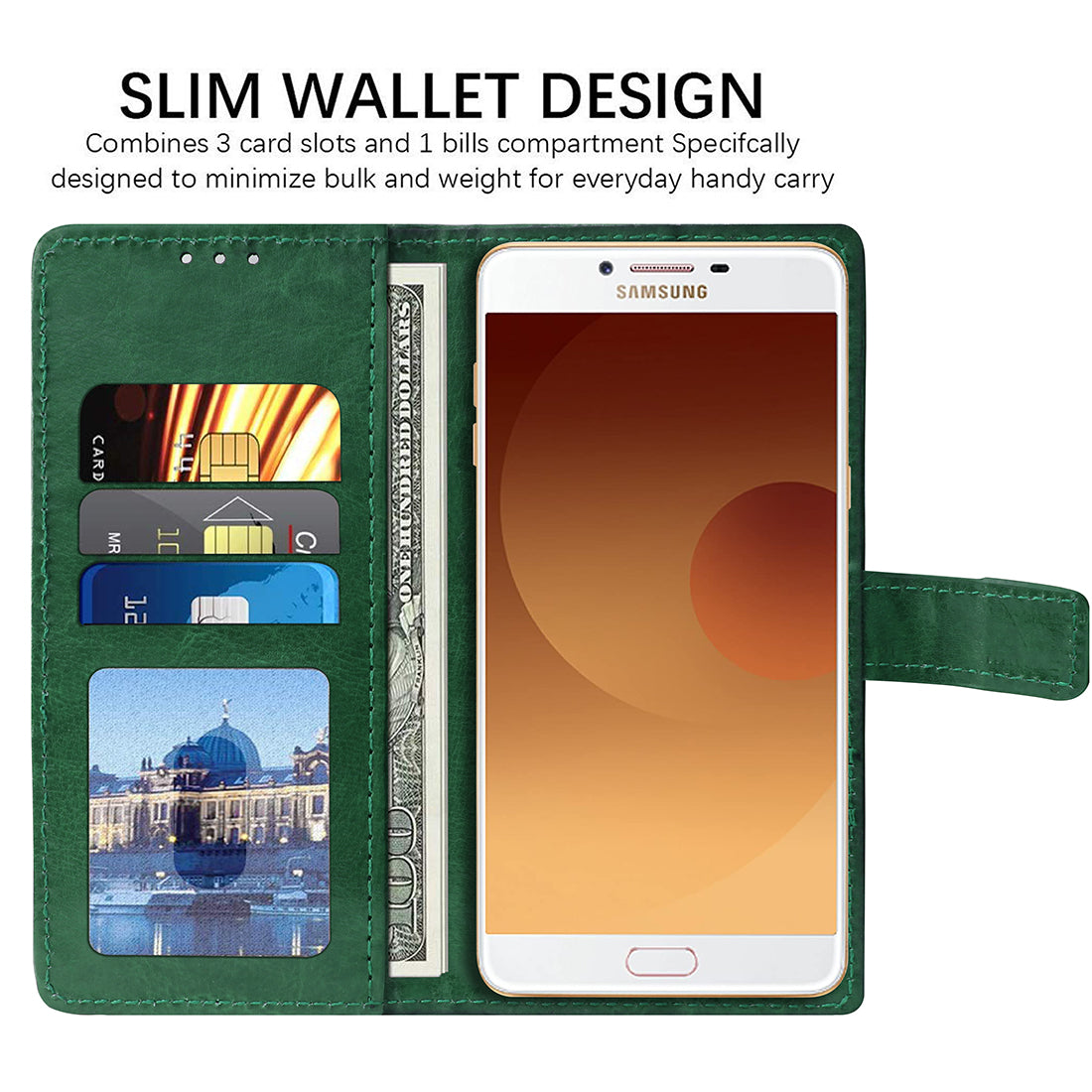 Premium Wallet Flip Cover for Samsung Galaxy C9 Pro