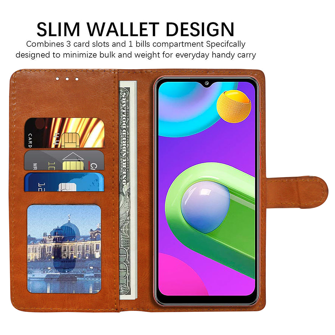 Premium Wallet Flip Cover for Samsung Galaxy M02