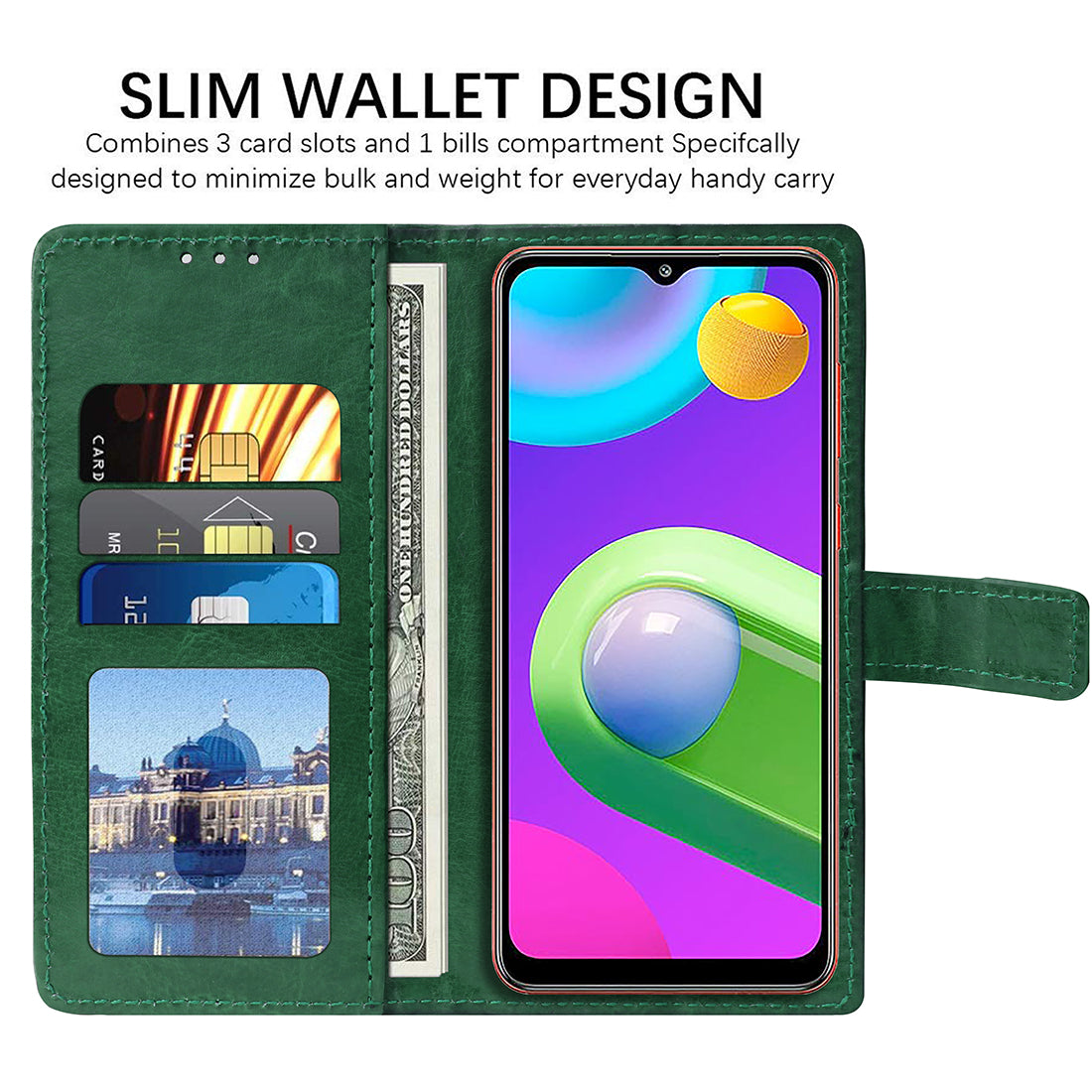 Premium Wallet Flip Cover for Samsung Galaxy M02