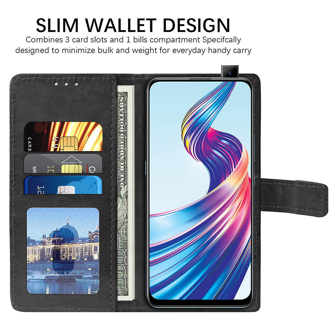 Premium Wallet Flip Cover for Vivo V15 4G