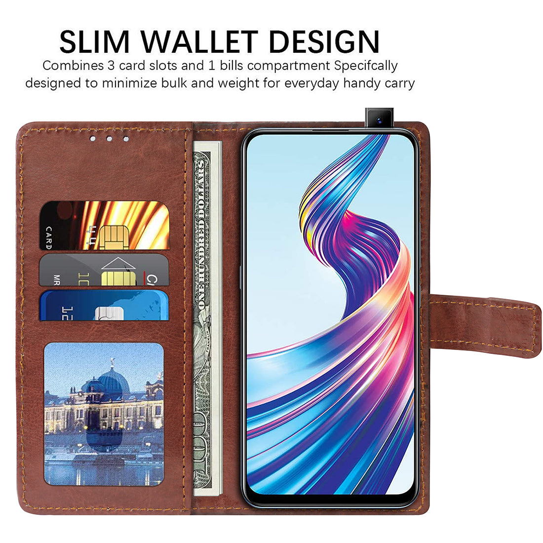 Premium Wallet Flip Cover for Vivo V15 4G