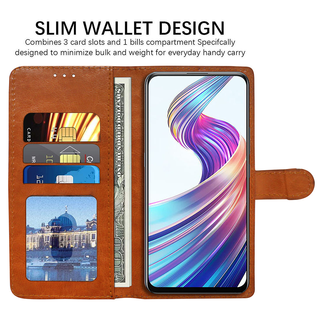 Premium Wallet Flip Cover for Vivo V15