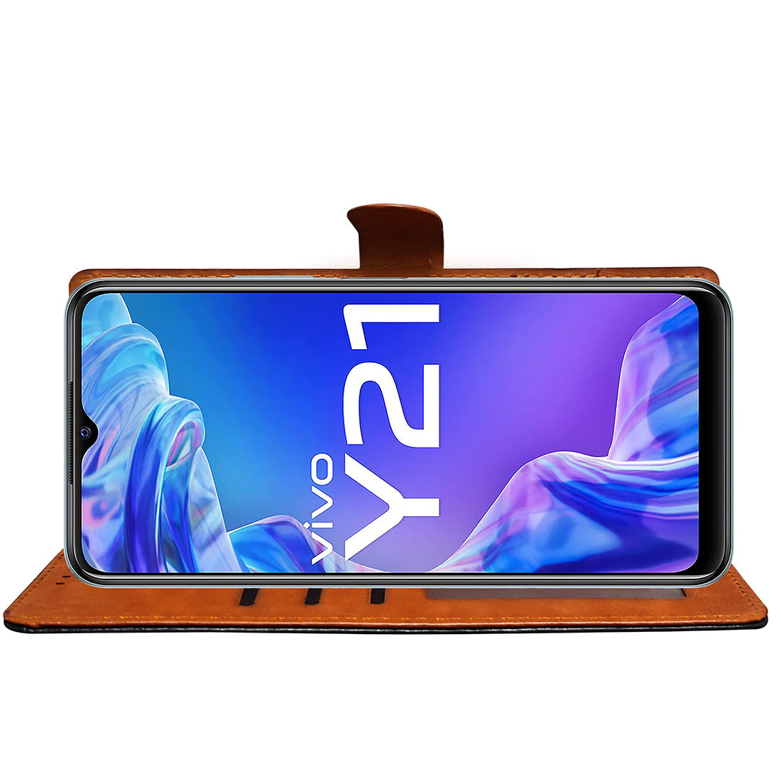 Premium Wallet Flip Cover for Vivo Y21 (2021) 4G