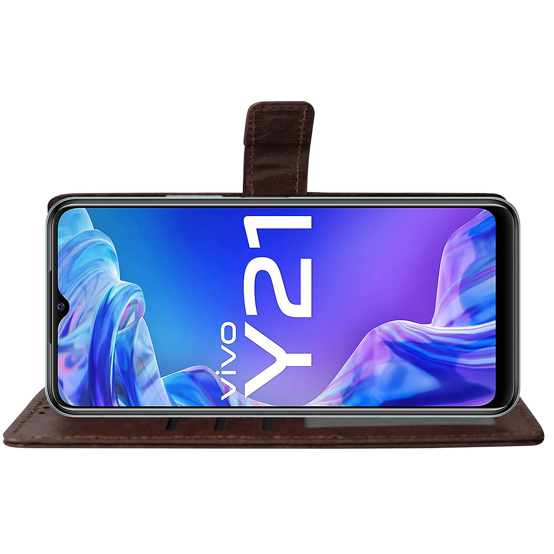 Premium Wallet Flip Cover for Vivo Y21 (2021) 4G