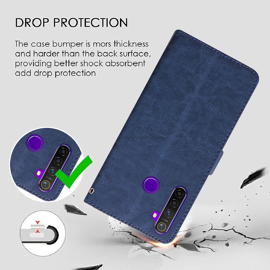 Premium Wallet Flip Cover for Realme 5 / 5s / 5i / Narzo 10