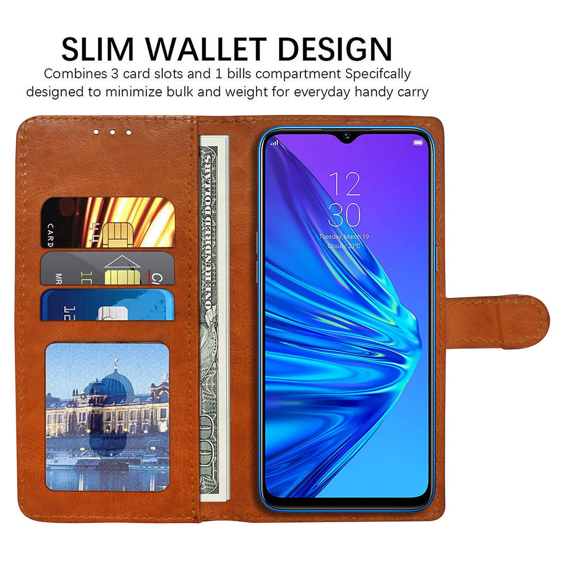 Premium Wallet Flip Cover for Realme 5 / Realme 5s / Realme 5i / Narzo 10