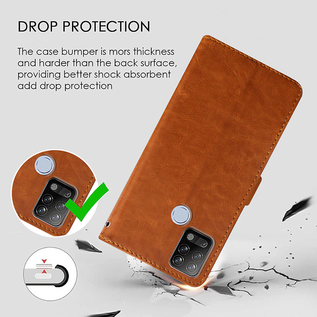 Premium Wallet Flip Cover for Tecno POVA