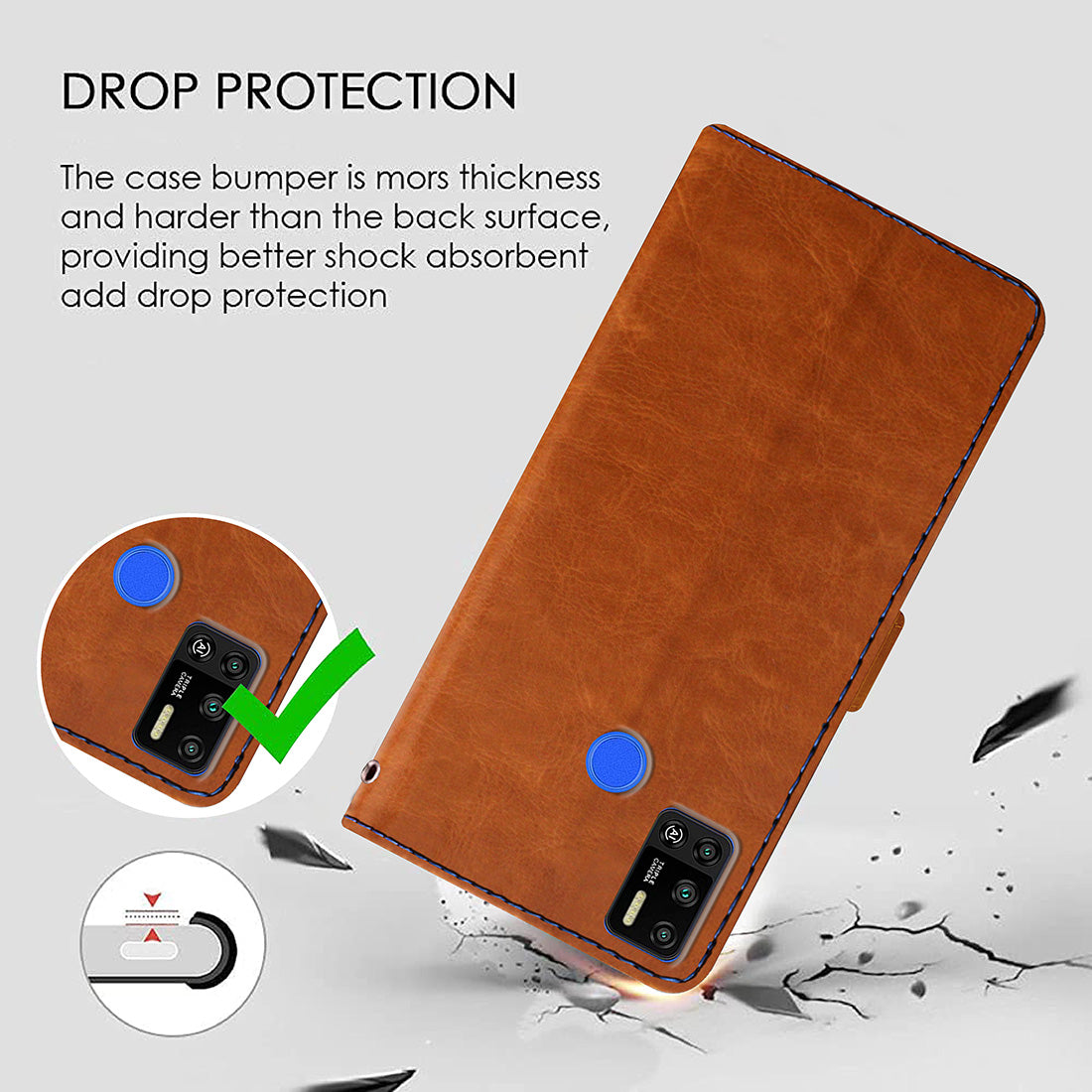 Premium Wallet Flip Cover for Tecno Spark 6 Air
