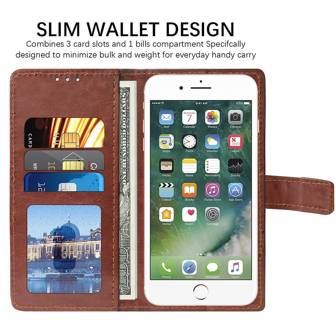 Premium Wallet Flip Cover for Apple iPhone 7 Plus / iPhone 8 Plus