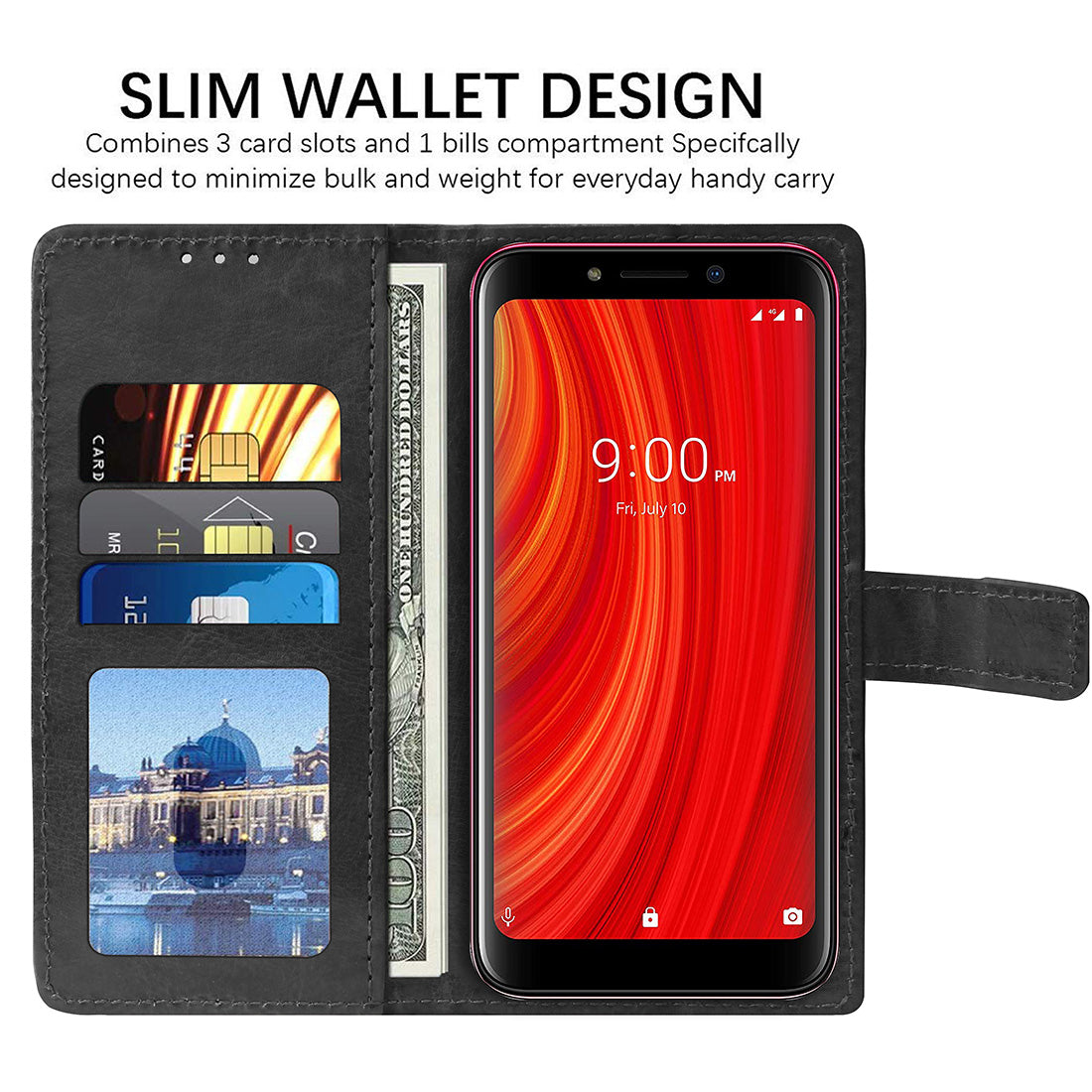 Premium Wallet Flip Cover for Lava Z61 Pro 4G