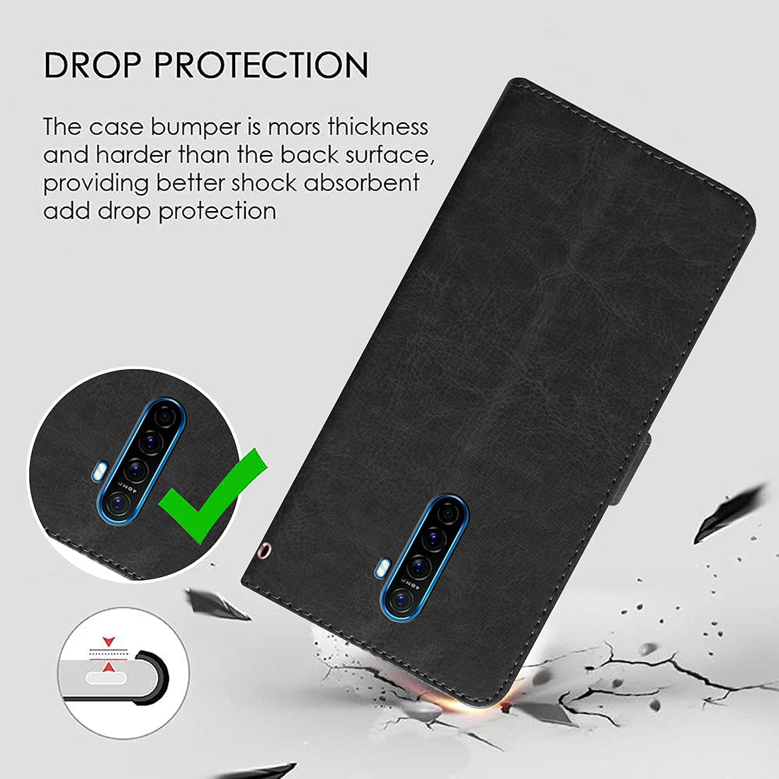 Premium Wallet Flip Cover for Oppo Reno Ace 4G / Realme X2 Pro 4G