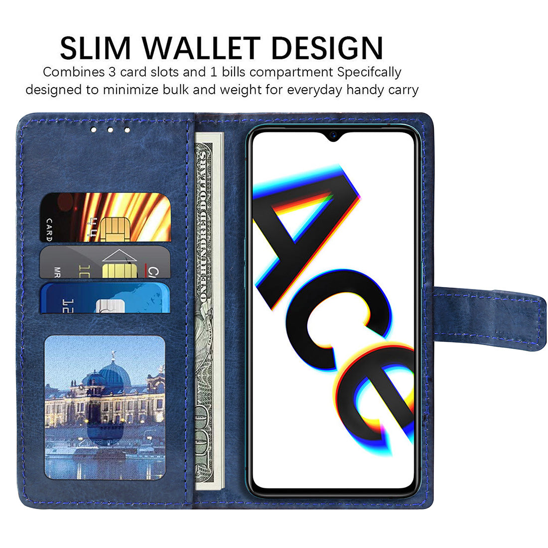 Premium Wallet Flip Cover for Oppo Reno Ace