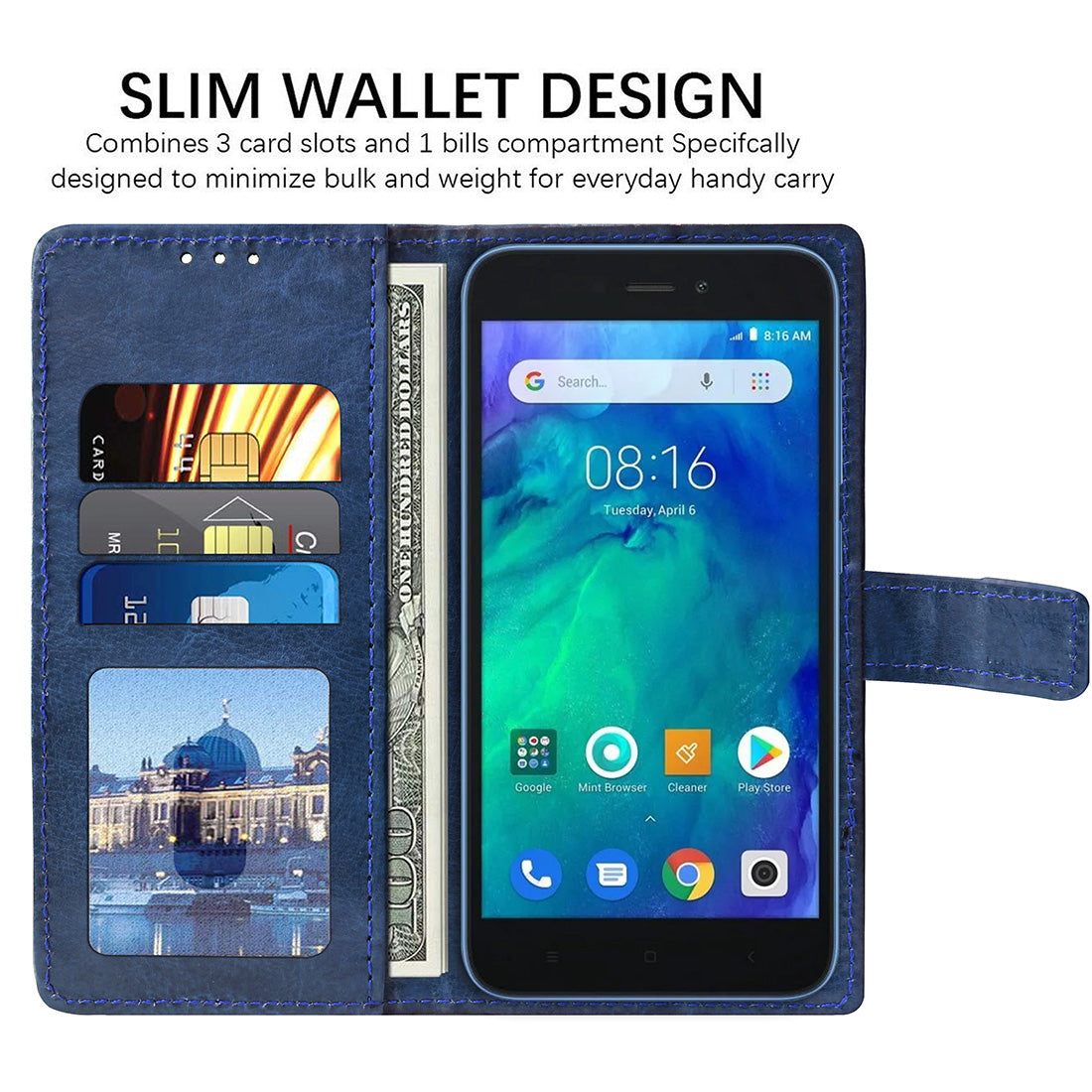 Premium Wallet Flip Cover for Mi Redmi Go