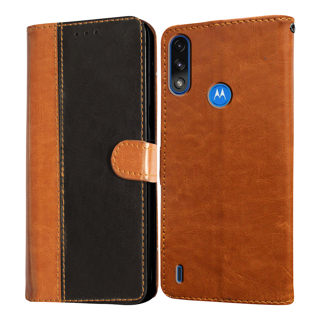 Custodia Per Motorola Moto E7 Con Design Floreale Farfalle + Vetro Temperato - Cover Trasparente 2 In 1 (TPU + PC) Protezione Completa