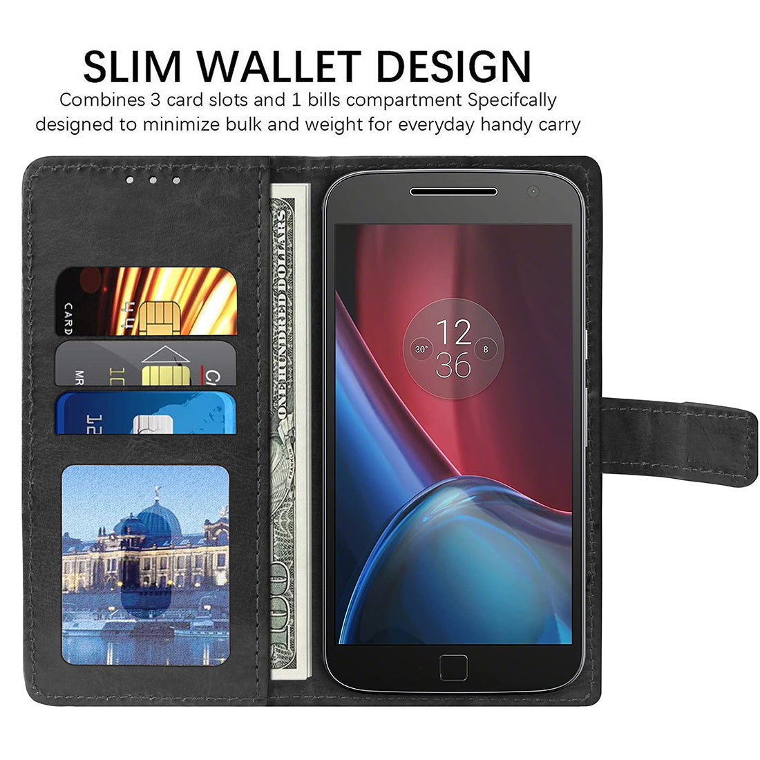 Premium Wallet Flip Cover for Motorola Moto G4 Plus