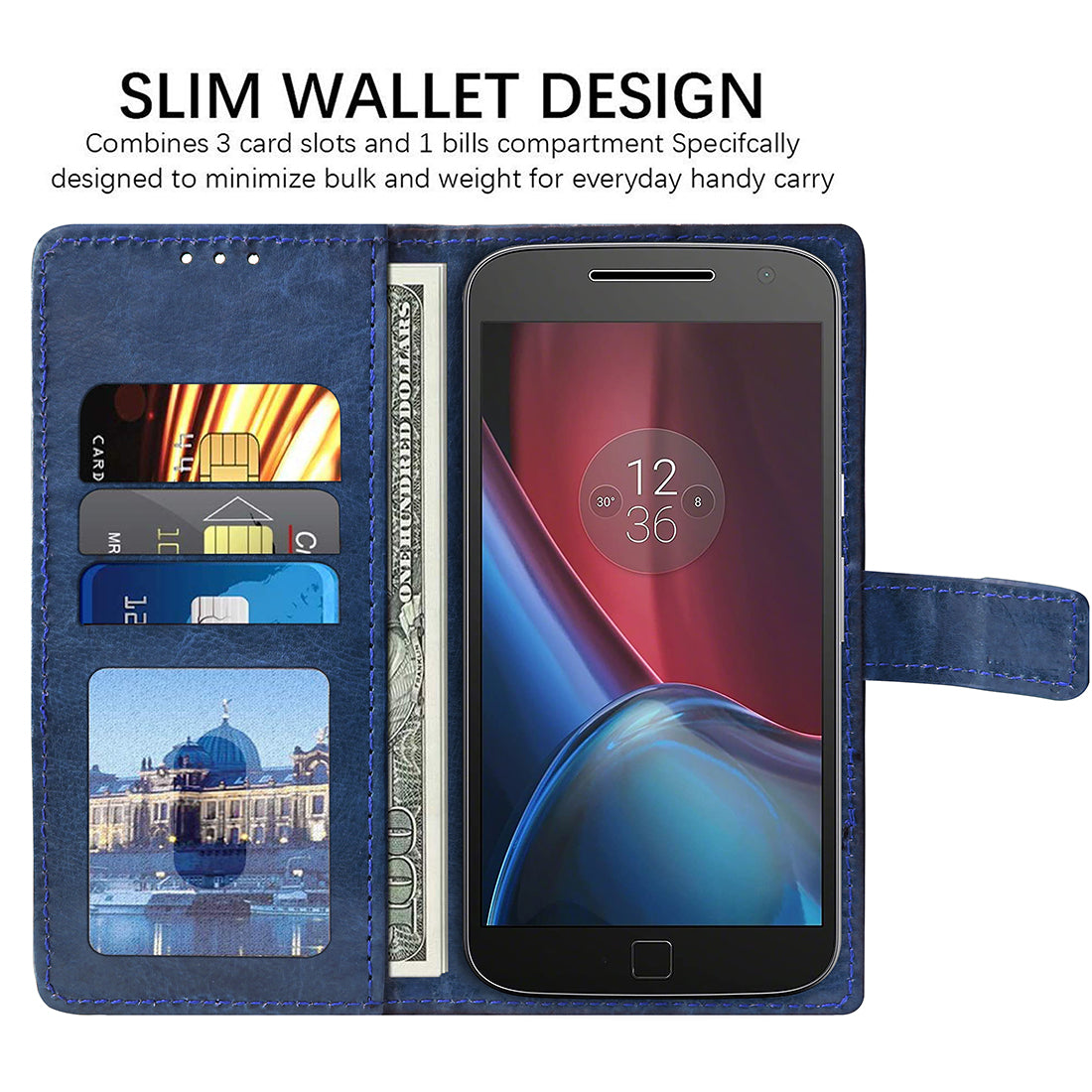 Premium Wallet Flip Cover for Motorola Moto G4 Plus