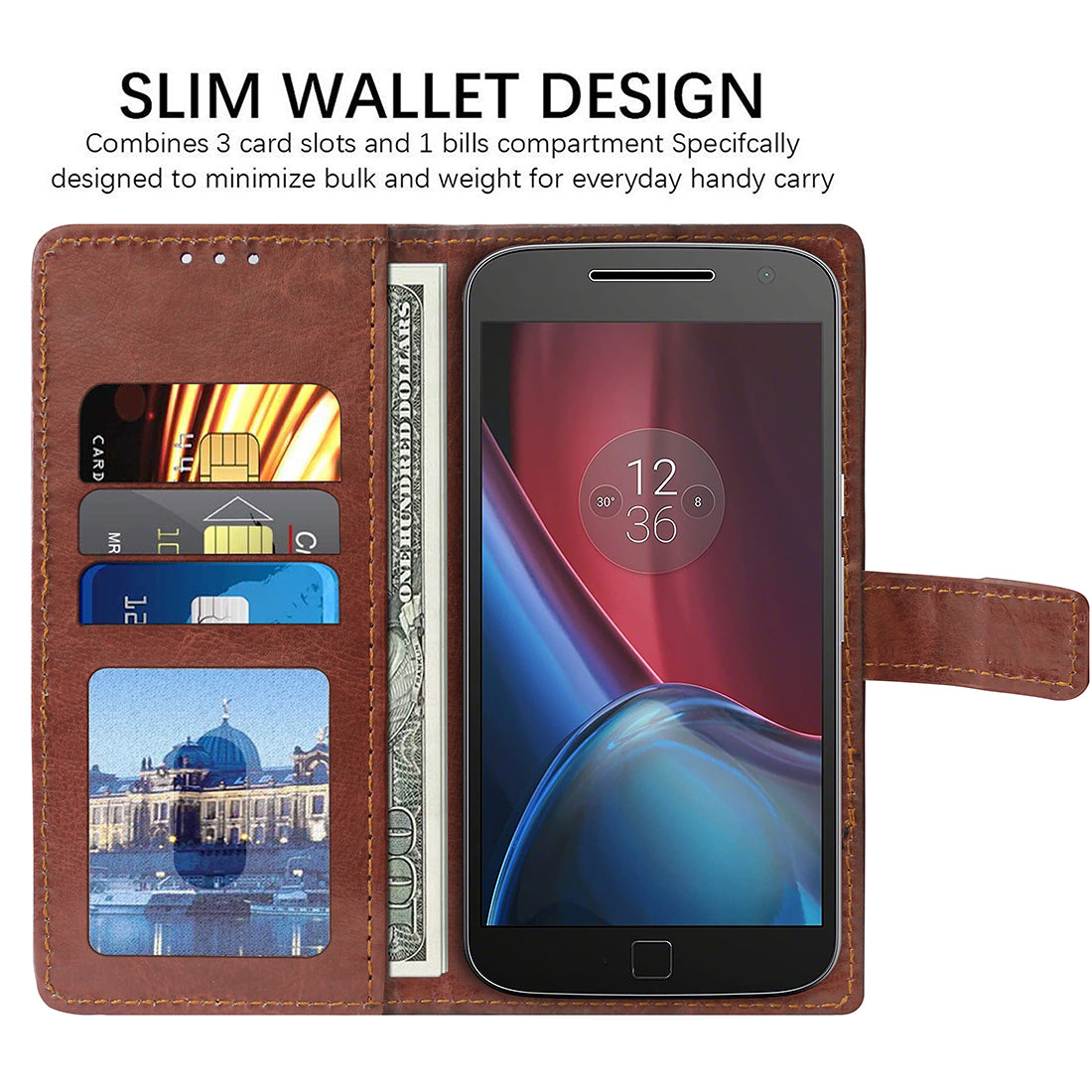 Premium Wallet Flip Cover for Motorola Moto G4 Plus