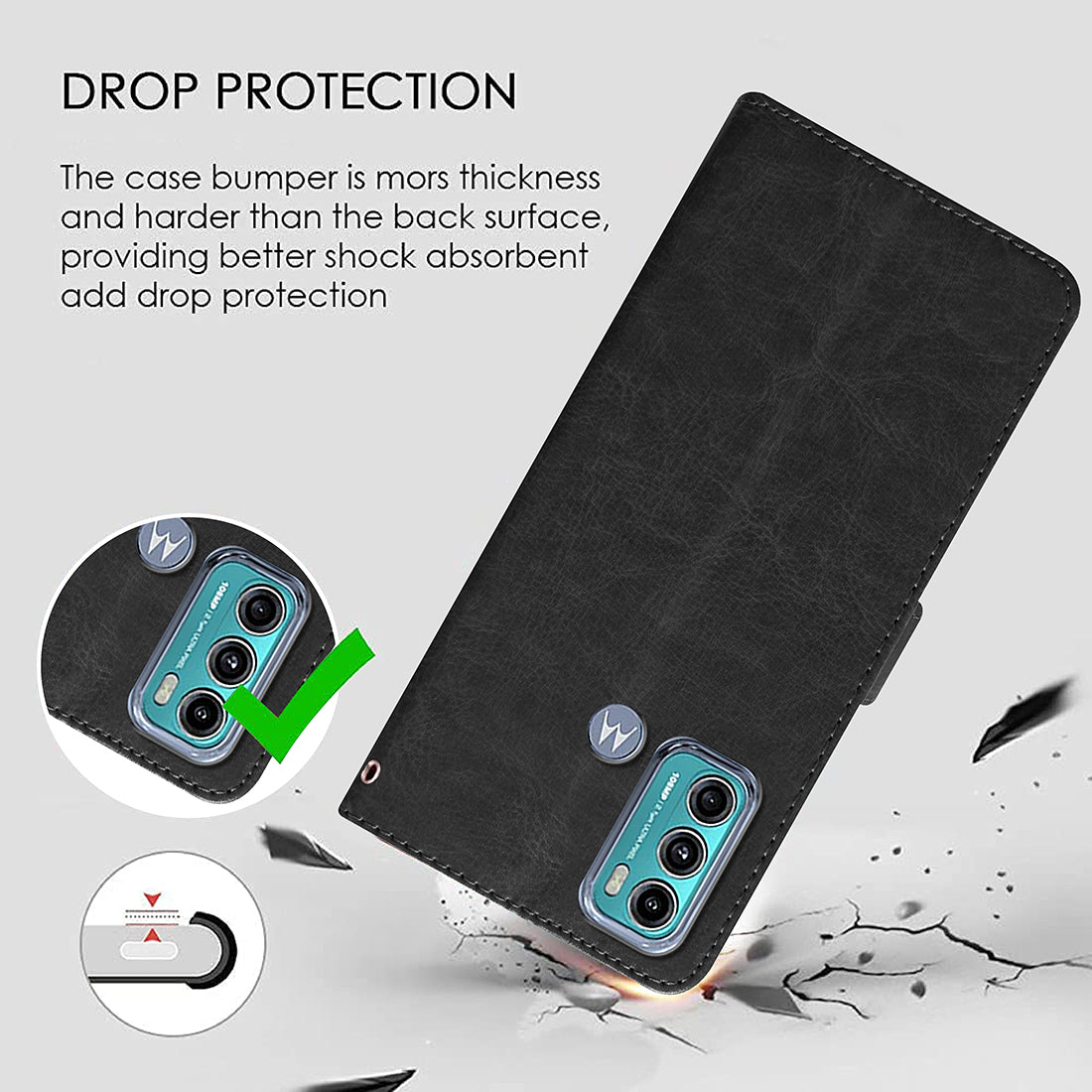 Premium Wallet Flip Cover for Motorola Moto G60 / G40 Fusion