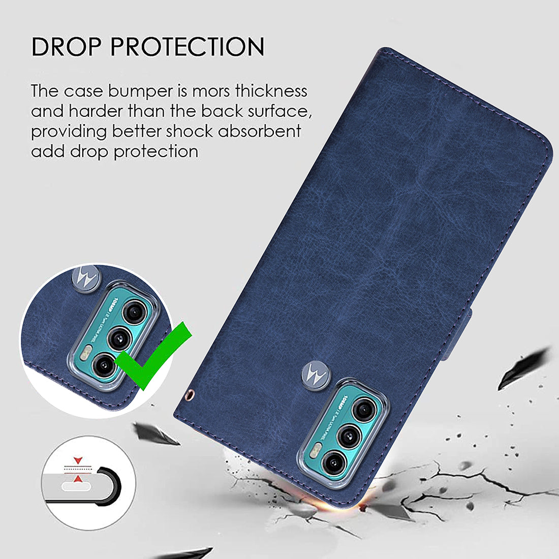 Premium Wallet Flip Cover for Motorola Moto G60 / G40 Fusion