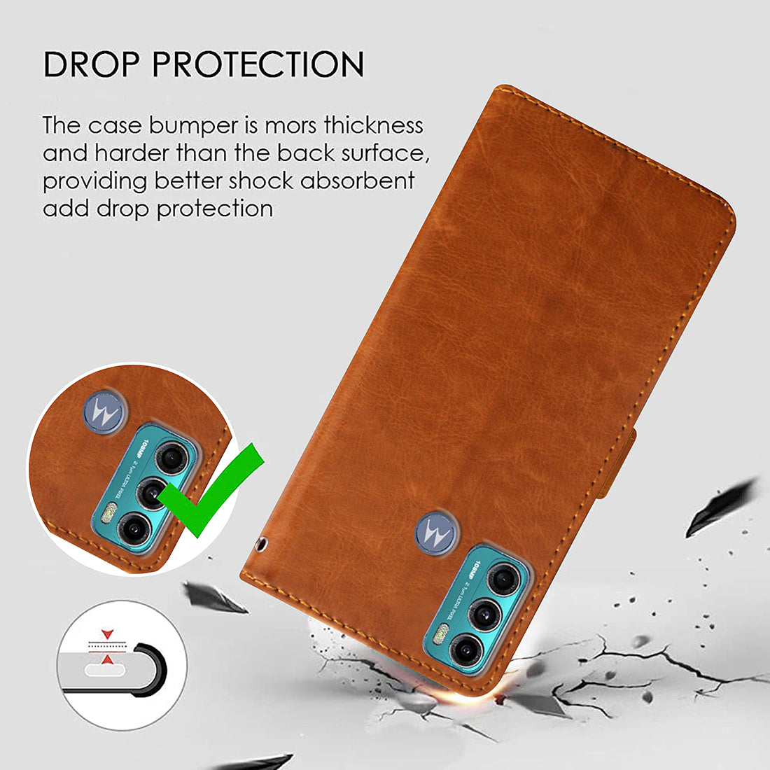 Premium Wallet Flip Cover for Motorola Moto G60 4G