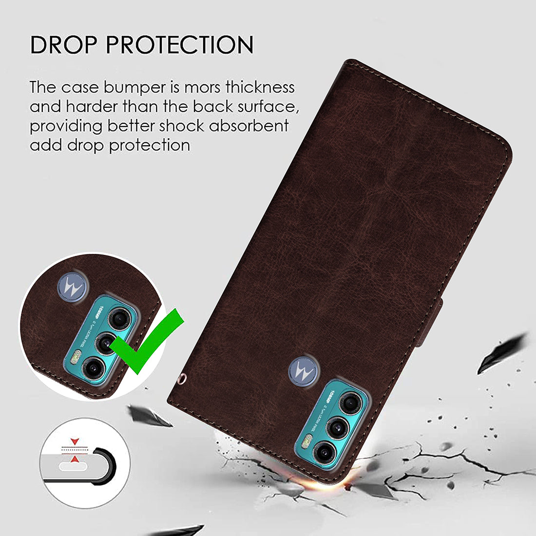 Premium Wallet Flip Cover for Motorola Moto G60 4G