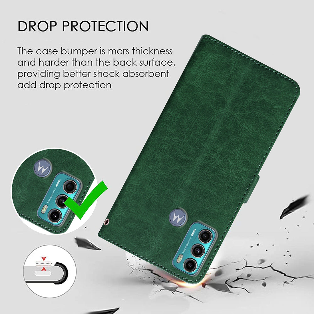 Premium Wallet Flip Cover for Motorola Moto G60 4G