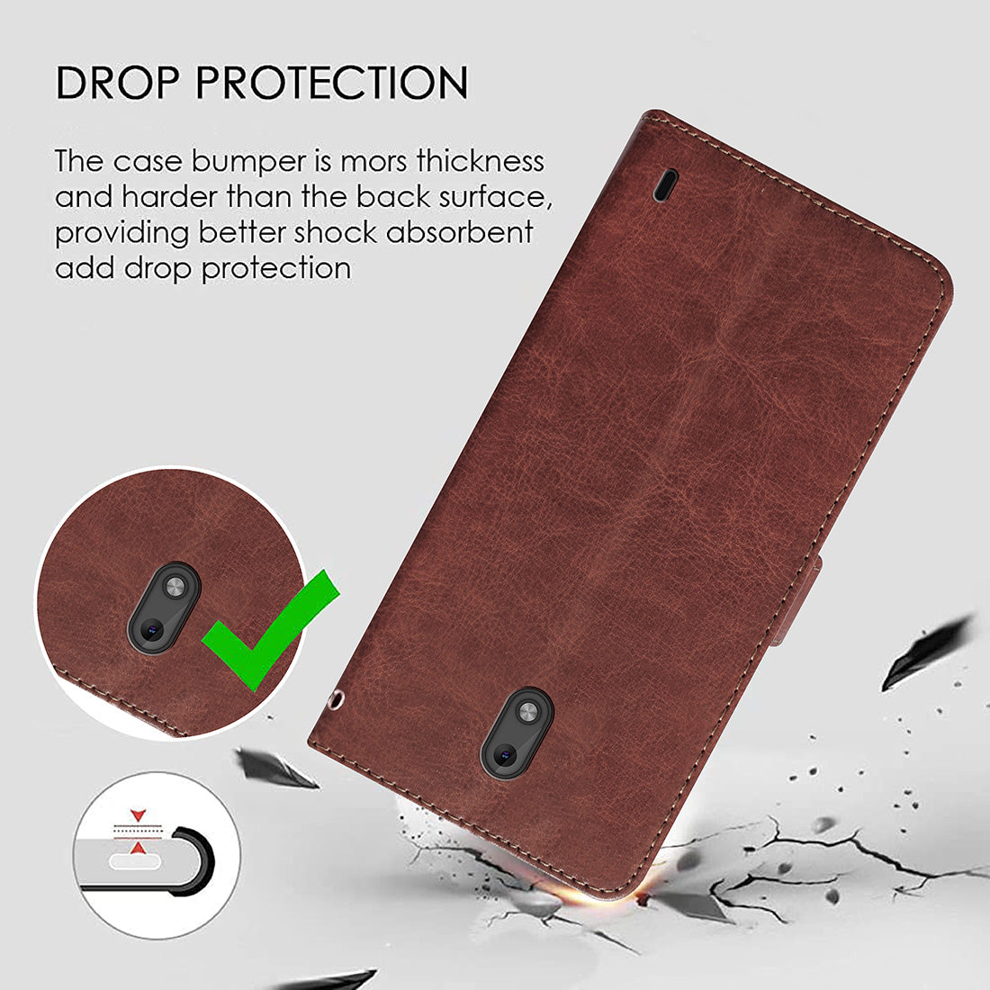 Premium Wallet Flip Cover for Nokia 2